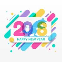 Tarjeta de felicitación de feliz año nuevo 2018 vector