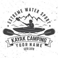 Kayak camping. Vector illustration.