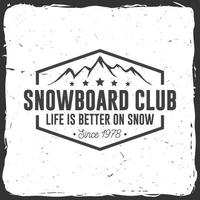 Snowboard Club. Vector illustration. Concept for shirt, print, stamp or tee.