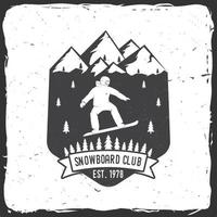 Snowboard Club. Vector illustration. Concept for shirt or logo, print, stamp or tee.