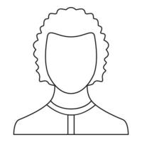 hombre avatar icono vector línea delgada