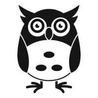 Funny face owl icon, simple style vector