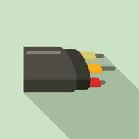 Network optic cable icon, flat style vector