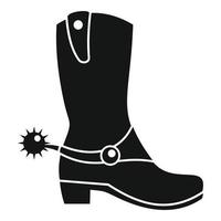 icono de bota de vaquero, estilo simple vector