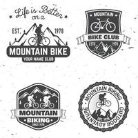 Set of Mountain biking clubs. Vector illustration.