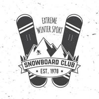 club de snowboard ilustración vectorial concepto para camisa, estampado, sello o camiseta. vector