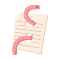 Computer worm, document destruction icon vector