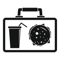 icono de bolsa de almuerzo, estilo simple vector