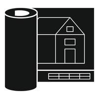 Architect house project icon, simple style vector