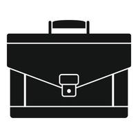 Leather briefcase icon, simple style vector