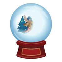 icono de globo de nieve brillante, estilo de dibujos animados vector