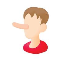 Man nose long icon in cartoon style vector