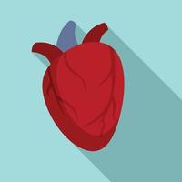 Cardiac human heart icon, flat style vector