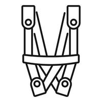 Industrial climber security belt icon, outline style vector