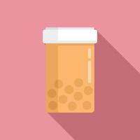 Pill jar icon, flat style vector