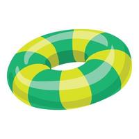 Striped inflatable ring icon, cartoon style vector