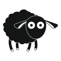 Shocked sheep icon, simple style vector