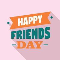 Happy friendship day logo, flat style vector