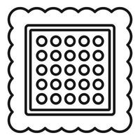 Square cracker icon, outline style vector