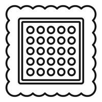 Square cracker icon, outline style vector