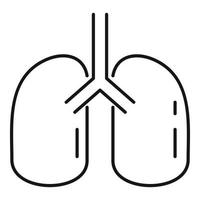 icono de pulmones sanos, estilo de esquema vector