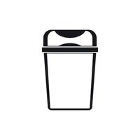 Trash can icon, simple style vector