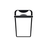 Trash can icon, simple style vector