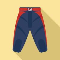 icono de pantalones cortos de fútbol americano, estilo plano vector