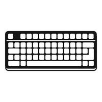 icono de teclado en el lugar de trabajo, estilo simple vector