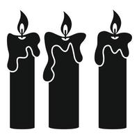 Magic burning candle icon, simple style vector