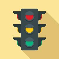 Crosswalk semaphore icon, flat style vector