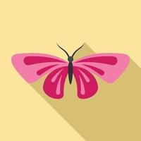 hermoso icono de mariposa, estilo plano vector