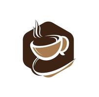 Coffee cafe vector logo design. Unique coffee cup icon logo template.