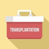 Transplantation box icon, flat style vector