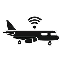 Airplane wifi icon, simple style vector