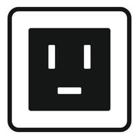 Electric power socket icon, simple style vector