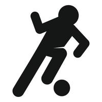 Soccer player dribbling icon, simple style vector