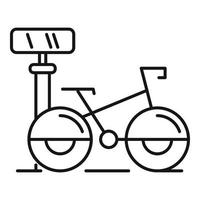 icono de bicicleta de alquiler de la ciudad, estilo de esquema vector