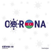 Azerbaijan Coronavirus Typography COVID19 country banner Stay home Stay Healthy Take care of your own health vector