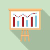 Graph chart banner icon, flat style vector