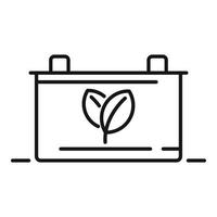 Eco car battery icon, outline style vector