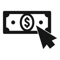 Web money click icon, simple style vector