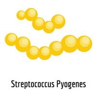 Streptococcus pyogenes icon, cartoon style. vector