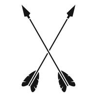 Crossed arrows icon, simple style vector