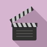 Film clapper icon, flat style vector