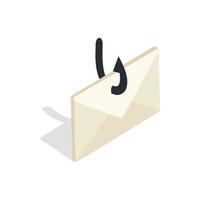 Internet fishing icon in isometric 3d style vector