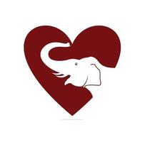 diseño de logotipo de vector de corazón de elefante. diseño de logotipo abstracto de elefante creativo.