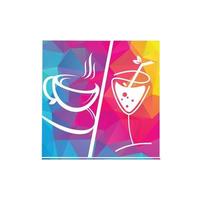 coffee and wine logo design vector illustration.