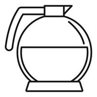 Round coffee glass icon, outline style vector