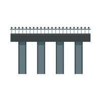 Bridge with steel railings icon, flat style vector